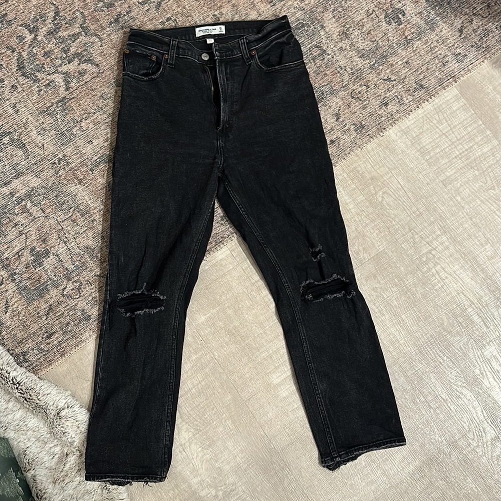 A&F curve love ankle straight jeans